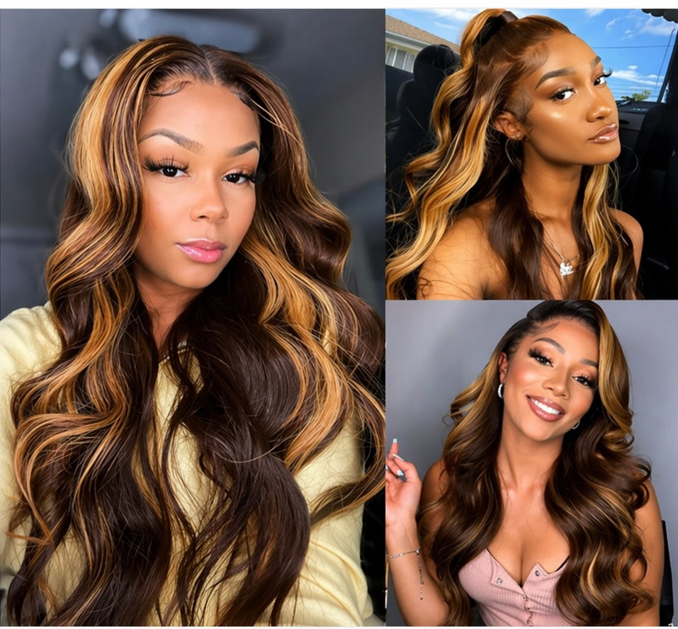 Vellure Highlighted Body Wave HD Lace Wig | 200–250% Density