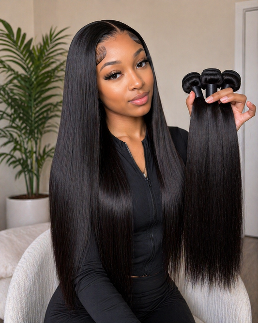 Vellure Raw Silk Straight Bundles | 3 Bundle Set